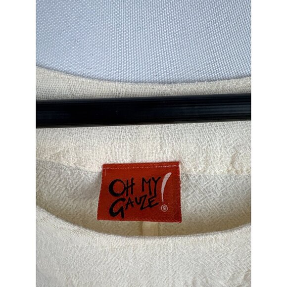Women’s Oh My Gauze! Size 2XL Cream 3 Quarter Length Sleeve Blouse - Picture 5 of 6